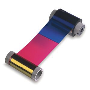 Colorful printer ribbon with multiple shades.