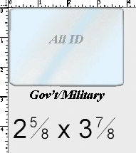 Brady 0603-6005 Government & Military Laminate: 2 5/8" x 3 7/8" - 5 mil 0603-6005