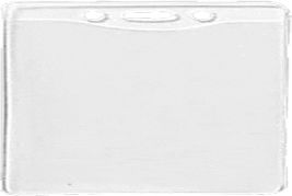 Brady 1815-1000 Clear vinyl Badge Card Holder w/ Slot & Chain Holes (Data & Credit Card Size) - Horizontal 1815-1000