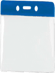 Brady 1820-1052 Color-Bar Holders for Quick Identification Badge Card Holder - Vertical - Blue Bar ( 100 PACK ) 1820-1052