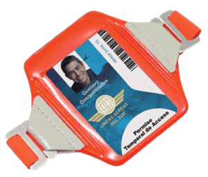 Brady 1840-7320 Reflective Arm Band Badge Holder - Horizontal - Neon Orange 1840-7320