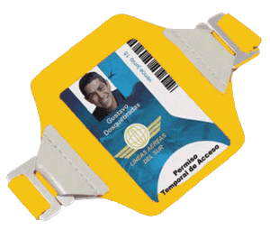 Brady 1840-7322 Reflective Arm Band Badge Holder - Horizontal - Neon Yellow 1840-7322