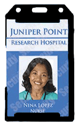 1840-8111 Keep Your ID Visible & Secure Badge Card Holder - Black - Horizontal 1840-8111