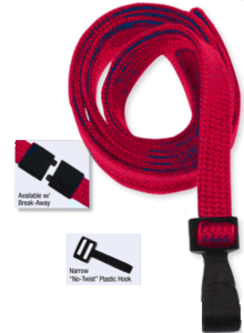 Brady 2137-4110 3/8" "No Twist" Lanyard Badge Card Holder - w/ Break Away - Red - Narrow "No Twist" Plastic Hook ( 100 pack ) 2137-4110 0