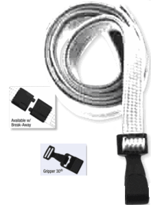 Brady 2137-4729 3/8" "No Twist" Lanyard Badge Card Holder - w/ Break Away - White - Wide Hook w/ Gripper 30 ( 100 pack ) 2137-4729