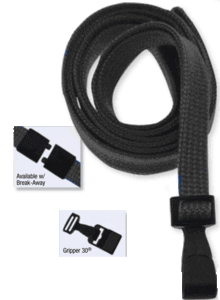 Brady 2137-4732 3/8" "No Twist" Lanyard Badge Card Holder - w/ Break Away - Black - Wide Hook w/ Gripper 30 ( 100 pack ) 2137-4732 0