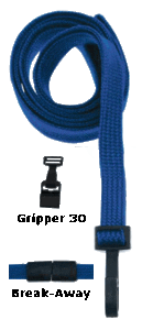 Brady 2137-4733 3/8" Flat Braided Lanyard Badge Card Holder - w/ Break-Away - Royal Blue - Gripper 30 ( 100 pack ) 2137-4733