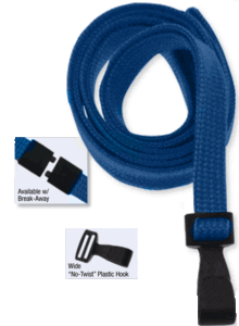 Brady 2137-4746 3/8" "No Twist" Lanyard Badge Card Holder - w/ Break Away - Navy Blue - Wide "No Twist" Plastic Hook ( 100 pack ) 2137-4746 0