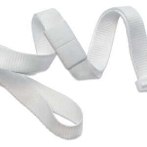 Brady 2138-4777 5/8" "No Twist" Lanyard Badge Card Holder - w/ Break Away - White - Wide "No Twist" Plastic Hook ( 100 Pack ) 2138-4777