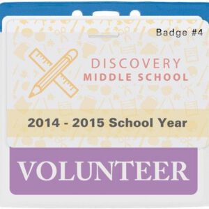 Brady 1820-1202 BADGE HOLDER, EXTRA LARGE BLUE BAR VINYL BADGE HOLDER (100 PACK ) 1820-1202