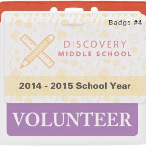 Brady 1820-1206 BADGE HOLDER, EXTRA LARGE RED BAR VINYL BADGE HOLDER (100 PACK ) 1820-1206