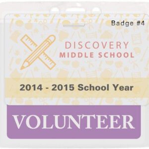 Brady 1820-1208 BADGE HOLDER, EXTRA LARGE WHITE BAR VINYL BADGE HOLDER (100 PACK ) 1820-1208