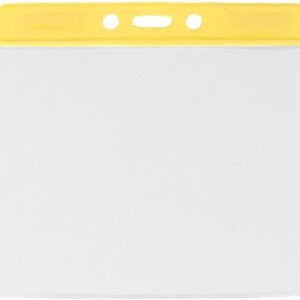 Brady 1820-1209 BADGE HOLDER, EXTRA LARGE YELLOW BAR VINYL BADGE HOLDER ( 100 PACK ) 1820-1209