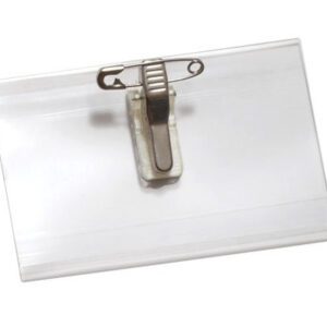 Brady 1825-2555 BADGE HOLDER, 2 1/4" ACETATE CONVENTION BADGE HOLDER, W/NICKEL-PLATED STEEL PIN-CLIP COMBO ( 100 PACK ) 1825-2555