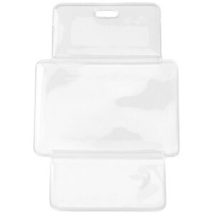 Brady 1840-1560 Clear Vinyl Horizontal 3-Pocket Fold-Over Casino Badge Holder ( 100 PACK ) 1840-1560