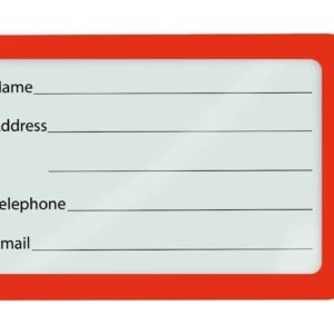 Brady 1840-6206 Red Rigid Plastic Luggage Tag Holder ( 100 pack ) 1840-6206