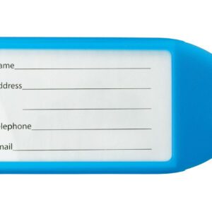 Brady 1840-6211 Neon Blue Rigid Plastic Luggage Tag Holder ( 100 pack ) 1840-6211