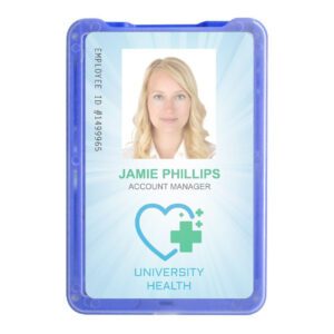 Brady 1840-6662 B-Holder Metallic Blue 3-Card Rigid Plastic Vertical Holder ( 50 pack ) 1840-6662