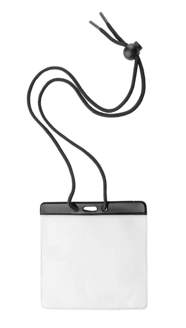 Brady 1860-2901 Vinyl Horizontal Holder with Black Color Bar and Neck Cord ( 100 pack ) 1860-2901