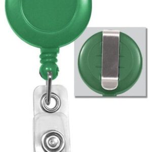Brady 2120-3034 Green Badge Reel with Clear Vinyl Strap & Belt Clip ( 25 pack ) 2120-3034