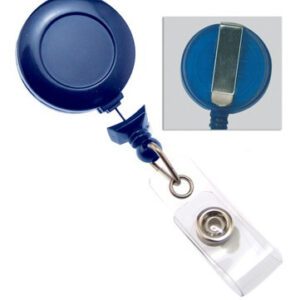 Brady 2120-3052 Royal Blue No-Twist Badge Reel with Clear Vinyl Strap & Belt Clip ( 25 pack ) 2120-3052