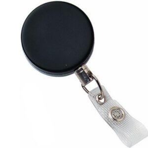 Brady 2120-3305 Black /Chrome Heavy-Duty Badge Reel with Wire Cord Reinforced Vinyl Strap & Belt Clip ( 25 pack ) 2120-3305