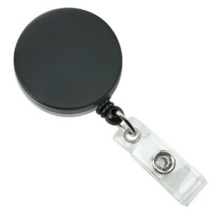 Brady 2120-3310 Black /Chrome Heavy Duty Badge Reel with Nylon Cord Clear Vinyl Strap & Belt Clip ( 25 pack ) 2120-3310
