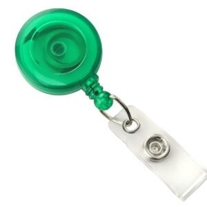 Brady 2120-3604 Translucent Green Round Badge Reel With Strap And Slide Clip ( 25 pack ) 2120-3604