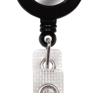 Brady 2120-4501 Black Badge Reel with Silver Sticker, Reinforced Vinyl Strap & Spring Clip ( 25 pack ) 2120-4501