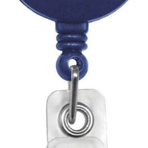 Brady 2120-4602 Blue Badge Reel with Silver Sticker, Clear Vinyl Strap & Spring Clip ( 25 pack ) 2120-4602-