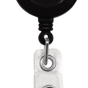 Brady 2120-4701 Black Badge Reel with Clear Vinyl Strap & Spring Clip ( 25 pack ) 2120-4701