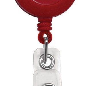 Brady 2120-4706 Red Badge Reel with Clear Vinyl Strap & Spring Clip ( 25 pack ) 2120-4706