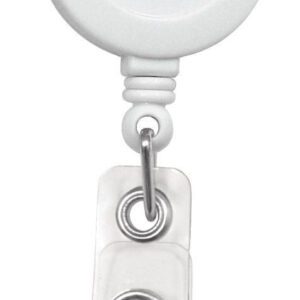 Brady 2120-4708 White Badge Reel with Clear Vinyl Strap & Spring Clip ( 25 pack ) 2120-4708