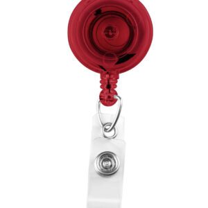 Brady 2120-4736 Translucent Red Badge Reel with Clear Vinyl Strap & Spring Clip ( 25 pack ) 2120-4736