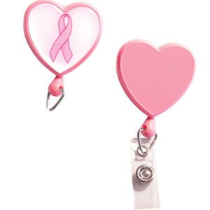 Brady 2120-7617 Pink Heart Shaped Badge Reel with Strap ( 25 pack ) 2120-7617