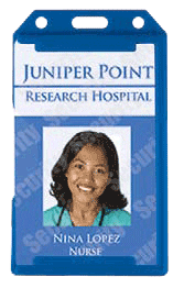 Brady 1840-8112 Keep Your ID Visible & Secure Badge Card Holder - Royal Blue - Horizontal 1840-8112