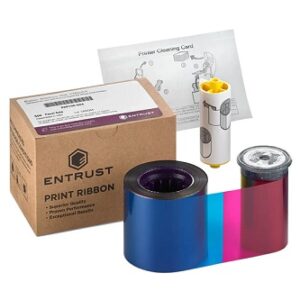 A boxed Entrust print ribbon with a colorful ribbon roll and instructions.